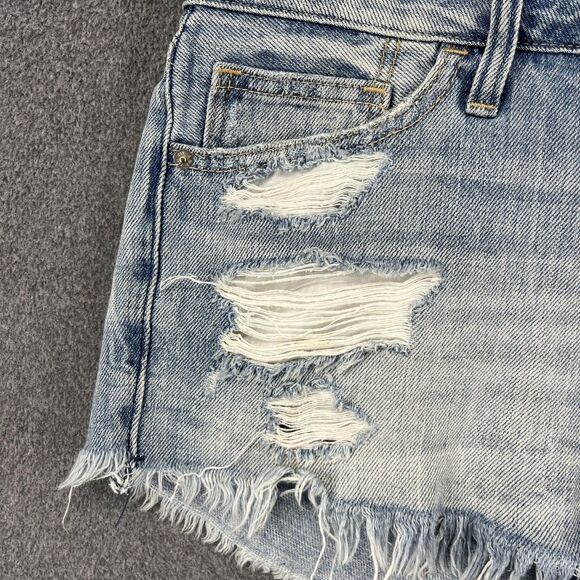 Abercrombie & Fitch Boyfriend Shorts Womens 8 Distressed Denim Low Rise Casual - Picture 3 of 14